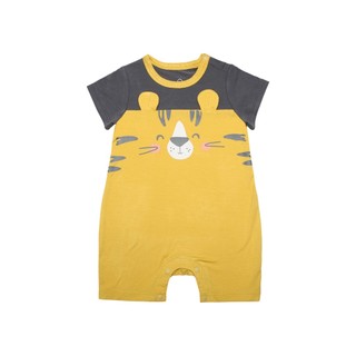 Bộ Liền Thân Romper Đùi Bibo’s In Hổ Vàng Rayon Mềm Mại Thoáng Mát Thấm Hút Tốt Cho Bé Trai