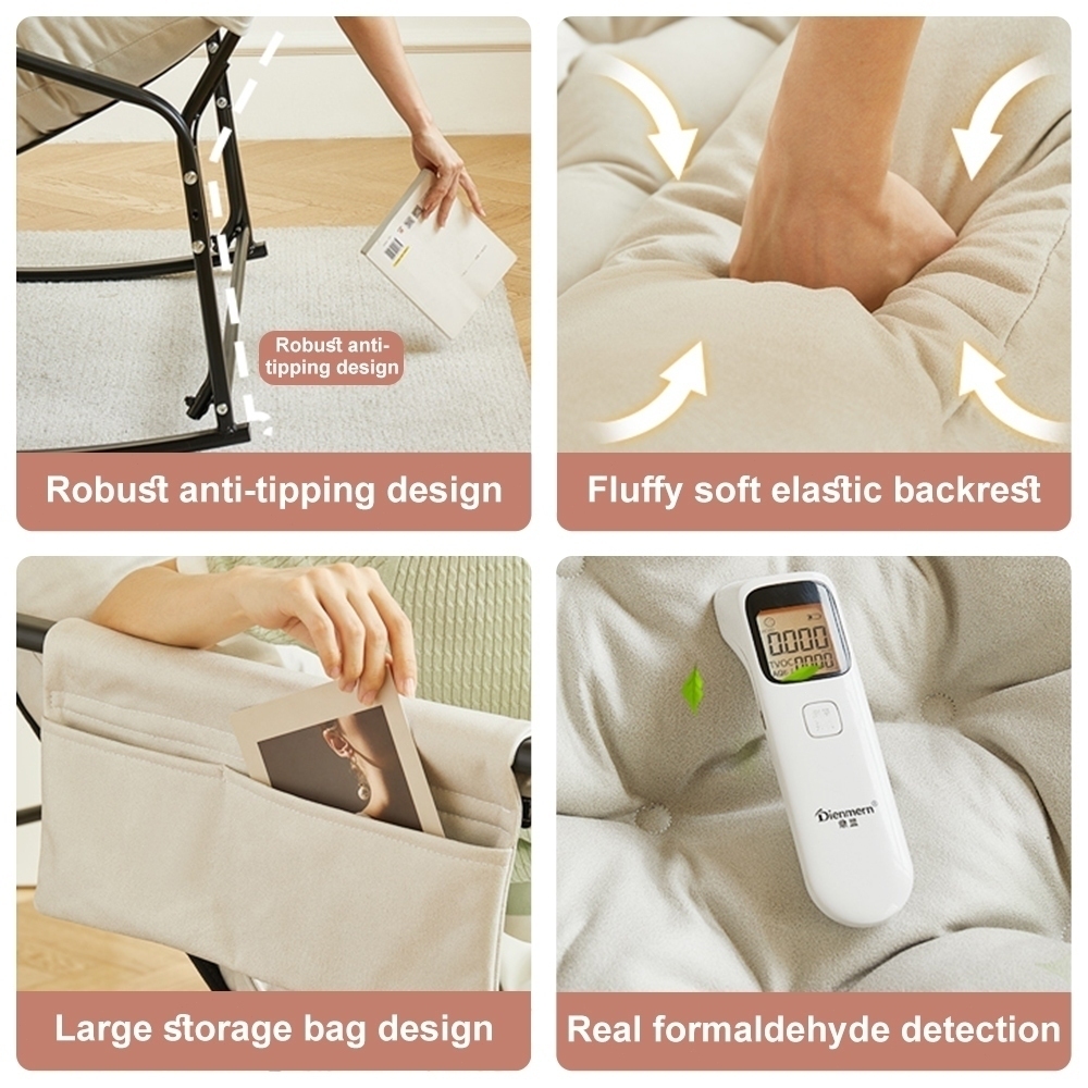 ALVIN Ghế Lười Thư Giãn Ghế Bập Bênh Đôi Có Gác Chân, Ghế Sofa Lười Khung Thếp, Đêm Bông Cao Cấp | BigBuy360 - bigbuy360.vn