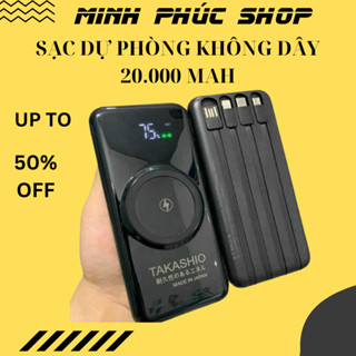 Sạc dự phòng TAKASHIO , sạc  dự phòng không dây TAKASHIO- Minh Phúc official store