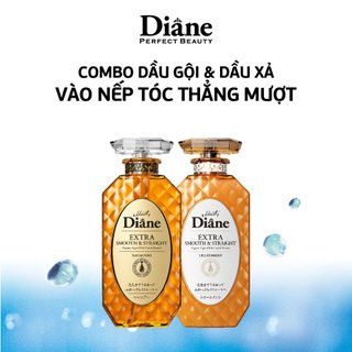 Cặp gội xả vào nếp, thẳng mượt moist diane extra smooth & straight 450ml x 2