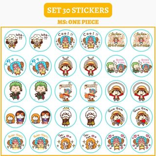 🔥SET 30 HÌNH DÁN STICKERS - ONE PIECE ĐẢO HẢI TẶC🔥