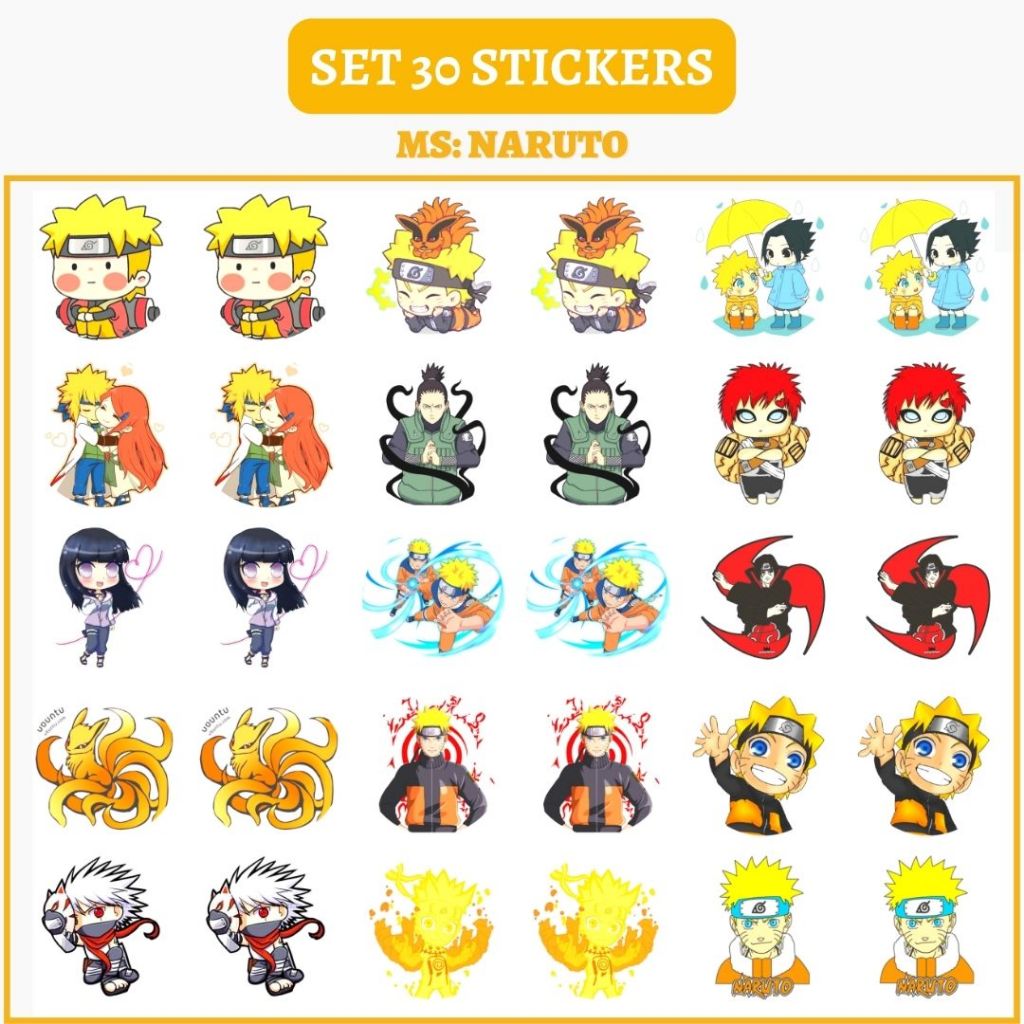 🔥SET 30 HÌNH DÁN STICKERS - NARUTO🔥