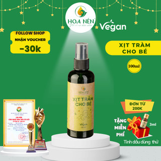 Xịt Tràm Cho Bé - Hoa Nén - Vegan - Đuổi muỗi,  giảm hăm tã, rôm sảy, mẩn ngứa - 100ml
