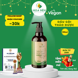 Dầu Gội Thảo Dược thiên nhiên - Hoa Nén - Vegan - Sạch da đầu, tr.ị gàu, dưỡng tóc chắc khoẻ - 300ml