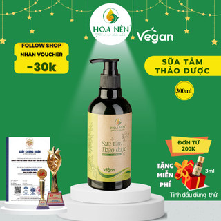 Sữa Tắm Thảo Dược thiên nhiên 300ml - Hoa Nén - Vegan - Làm sạch da, dưỡng ẩm, g.iảm ng.ứa, mẩn đỏ