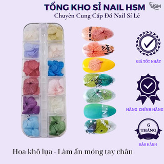 Set hoa khô nail 12 màu, hoa khô trang trí móng - Phụ kiện đồ nail