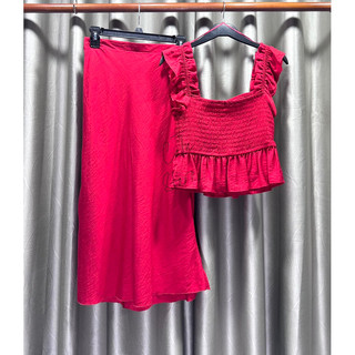 Set áo smocking và chân váy midi primark xuất dư
