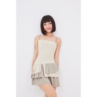 Đầm dây phối màu xếp tầng | gigi dress | secodee