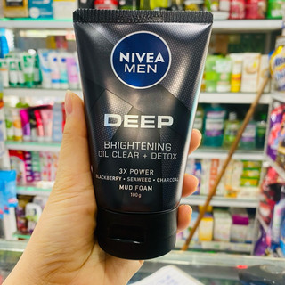 Sữa rửa mặt NIVEA MEN Deep 100g,than đen hoạt tính hút nhờn sáng da, sạch sâu, dưỡng ẩm