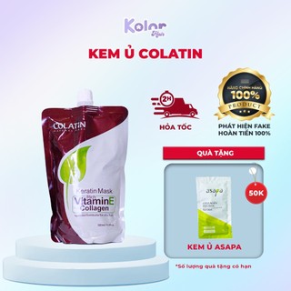 Kem ủ tóc keratin collagen hấp tóc phục hồi hư tổn dưỡng siêu mượt COLATIN Keratin VitaminE 500ml Kolor Hair