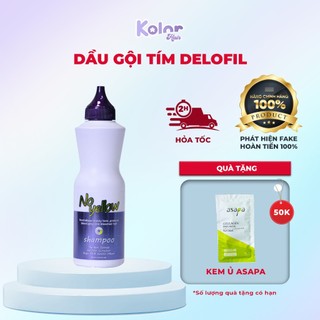 Dầu gội tím, dầu gội khử ánh vàng giữ màu tóc tẩy tóc nhuộm màu thời trang Delofil No Yellow 500ml