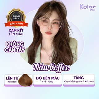 (Tặng Kem ủ tóc) Thuốc nhuộm tóc màu NÂU COFFEE không cần tẩy, kem nhuộm tóc tại nhà Kolorhair 200ml