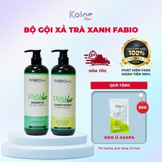Dầu gội xả sạch gàu ngăn gãy rụng phục hồi tóc hư tổn tinh chất trà xanh FABIO Tea Tree Essence 800ml