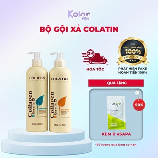 Dầu gội xả COLATIN keratin collagen tinh chất tơ tằm phục hồi tóc hư tổn 500/1000ml Kolor Hair
