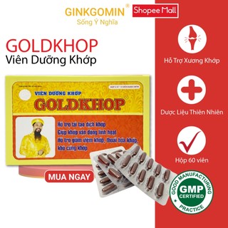 Viên uống dưỡng khớp goldkhop ginkgomin hỗ trợ xương khớp giảm thoái hóa khớp, giảm đau mỏi xương khớp_ hộp 60 viên