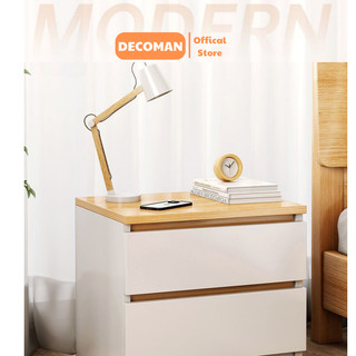 Tủ tab kê đầu giường nhiều ngăn kéo DECOMAN, kệ để đồ trang điểm lắp ghép tiện lợi chất liệu gỗ MDF phủ melamin - H52