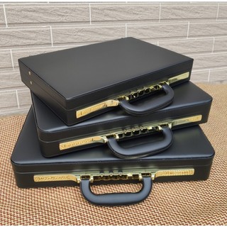 Cặp da khóa số doanh nhân 8013 đen -nâu