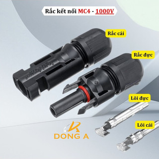 Jack MC4-1000V kết nối tấm pin năng lượng mặt trời chuyên dụng, Cặp đực+ cái IP67