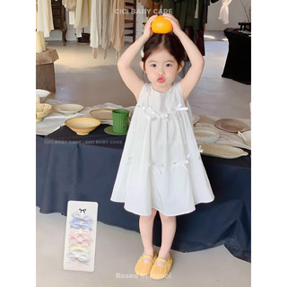 (10-20kg) Váy sát nách đính nơ dáng A thoải mái cho bé gái Jane kids