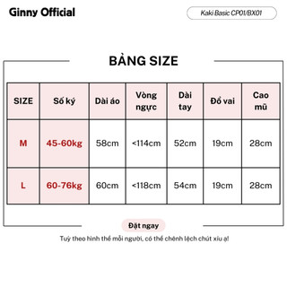 Áo Khoác Kaki Nón Basic GINNY