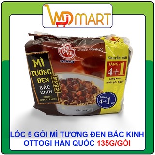 Lốc 5 gói mì tương đen Bắc Kinh Ottogi Hàn quốc135g/gói