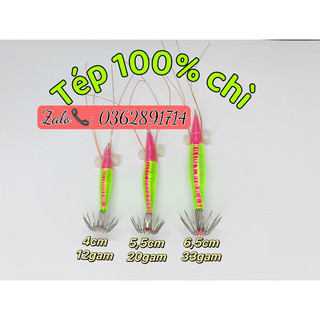 Tôm chì câu mực, tôm tép. Mồi giả câu mực