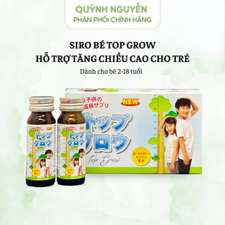Top Grow - Siro vitamin tăng trưởng chiều cao cho bé hỗ trợ phát triển não bộ tăng sức đề kháng 1 hộp 10 lọ