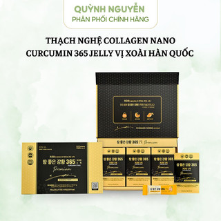 Thạch nghệ Collagen Nano Curcumin 365 Jelly vị xoài Hàn Quốc 750g (30 Tuýp/Hộp)