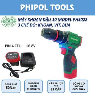 Máy khoan vít Phipol 16.8v , động cơ không chổi than , có 3 chức năng