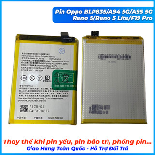 Pin oppo blp835, a94 5g, a95 5g, reno 5, reno 5 lite, f19 pro