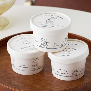 [ Set 25 bộ ] Cốc giấy đựng kem 120ml in hoạt hình
