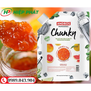Mứt trái cây chunky bưởi đỏ yuyu 1kg