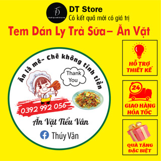 Combo 1000 Tem Dán Ly Trà Sữa bế sẵn về lột dán dễ dàng in theo yêu cầu
