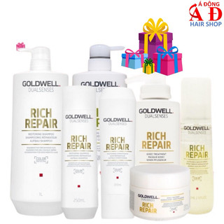 Bộ dầu gội xả Goldwell rich repair siêu phục hồi tóc hư tổn, mềm mượt, chắc khoẻ tóc Đức