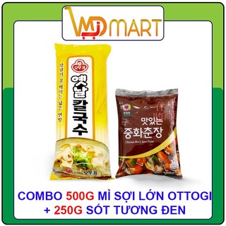 Combo 500g mì sợi sớn Ottogi + 250g sốt tương đen nhập khẩu Hàn quốc làm mì tương đen