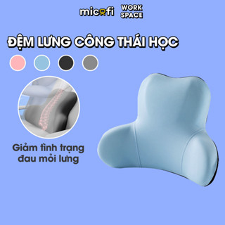 Gối Tựa Lưng Micofi Ghế Văn Phòng, Đệm Lót Ghế Ô Tô, Đệm Kê Thoát Vị Đĩa Đệm Công Thái Học Chống Đau Mỏi Lưng Thoáng Khí