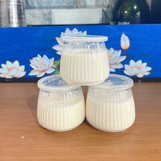 Hủ nhựa trong khía đựng sữa chua , panacotta kèm nắp