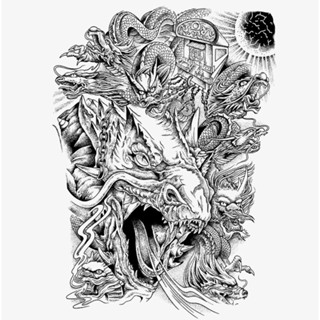  Hình Xăm Dán cửu long di quan samurai cá chép 11cm X 18cm Chống Thấm Nước 15 Ngày Hot Trend 2023 