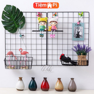 Khung Lưới Treo Tranh Trang Trí Nghệ Thuật, Tấm Lưới Ghép Đa Năng, Phụ Kiện Giỏ Cài Decor Siêu Xinh