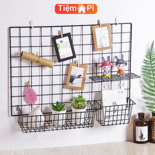 Giỏ treo,thanh để đồ,khung lưới trang trí,đạo cụ chụp ảnh,móc cài lưới sắt decor