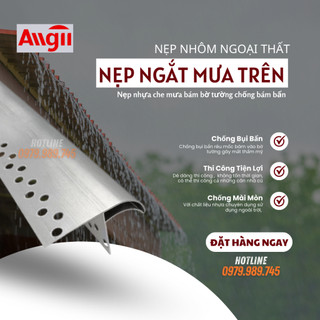(Cây Dài 2m ) Nẹp nhôm che mưa bảo vệ tường nhà khỏi rêu mốc ố bẩn | Hàng Loại 1 Cứng Cáp Chống Mòn