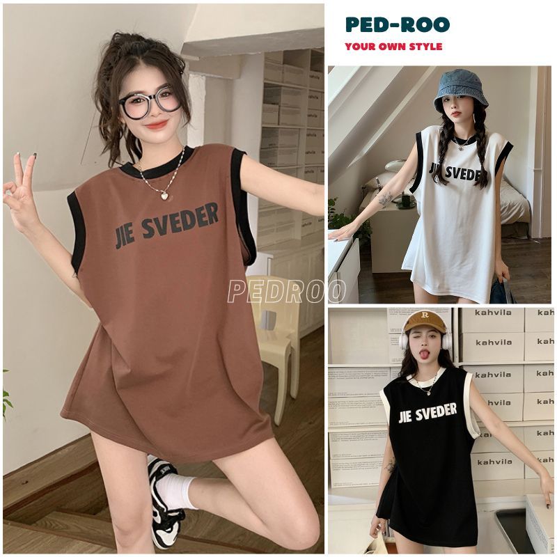 Áo thun nữ ,áo ba lỗ in chữ dáng suông dài dấu quần kiểu dáng hàn quốc ulzzang, chất cottong thấm hút mồ hôi