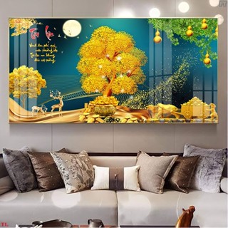 Tranh Tráng Gương Cây Kim Tiền Cao Cấp, Treo Tường Phòng Khách, Phòng Ngủ, Quà Tặng Tân Gia Mang Lại Tài Lộc