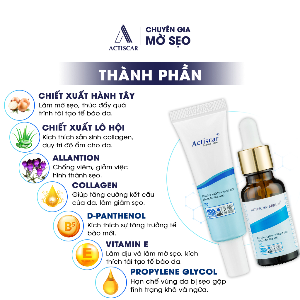 ✅ KEM ACTISCAR   [CHÍNH HÃNG] ❤️ ACTISCAR GIÚP XOÁ SẸO