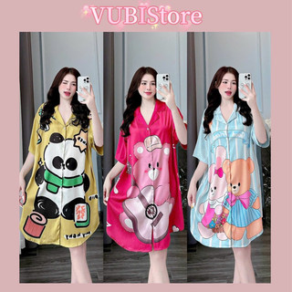 Đầm ngủ lụa xước váy ngủ lụa xước bận nhà