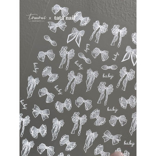 sticker nơ nail lụa 5D dán móng tay cao cấp -tib nail