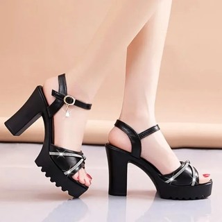 Giày sandal nữ cao gót đính đá cao cấp cực xinh gót 9 phân