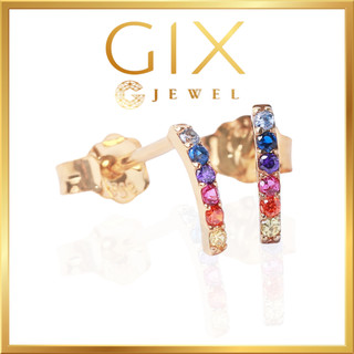 Bông tai bạc mạ vàng cầu vồng cao cấp sang trọng cá tính bảo hành trọn đời Gix Jewel SPGBT18
