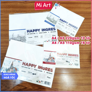 Giấy vẽ mỹ thuật happy ingres a3 / a4 - 220gsm / 110gsm - giấy vẽ canson
