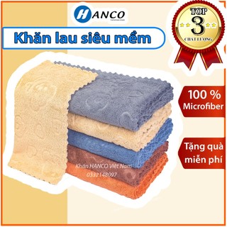 Khăn Lau Bếp - Lau Tay - Lau Xe - Kích Thước 30x30cm - 100% Microfiber Cao Cấp - Siêu Mền - Thấm Hút - Rất Bền - LAU